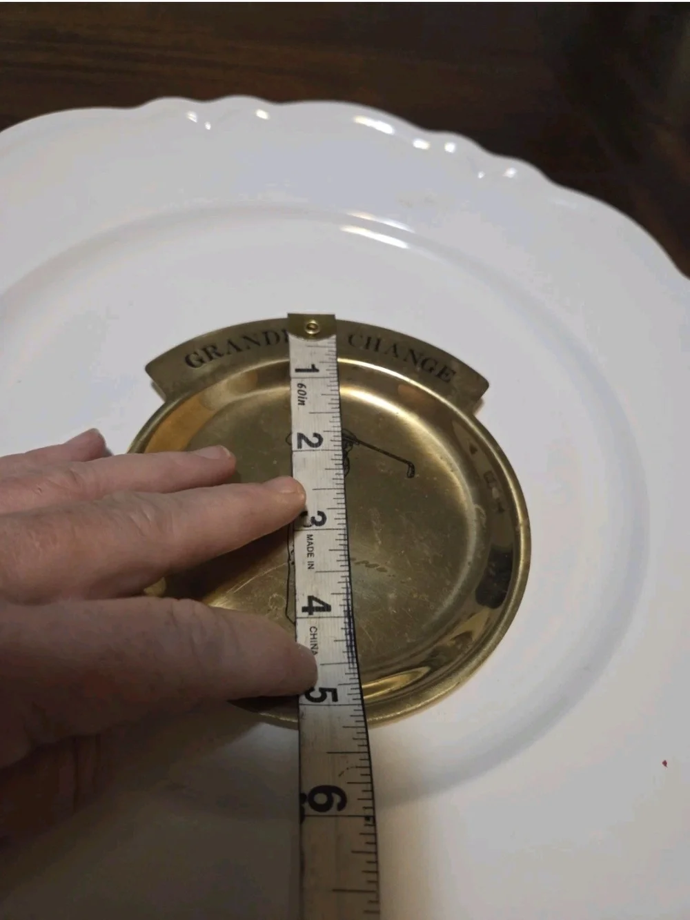Vintage Brass 'Grandpa's Change' Golf Trinket Dish